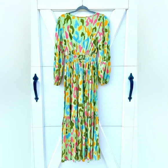 Rustty Dustty Multicolored Abstract Cheetah Print Maxi Dress - Picture 3 of 3